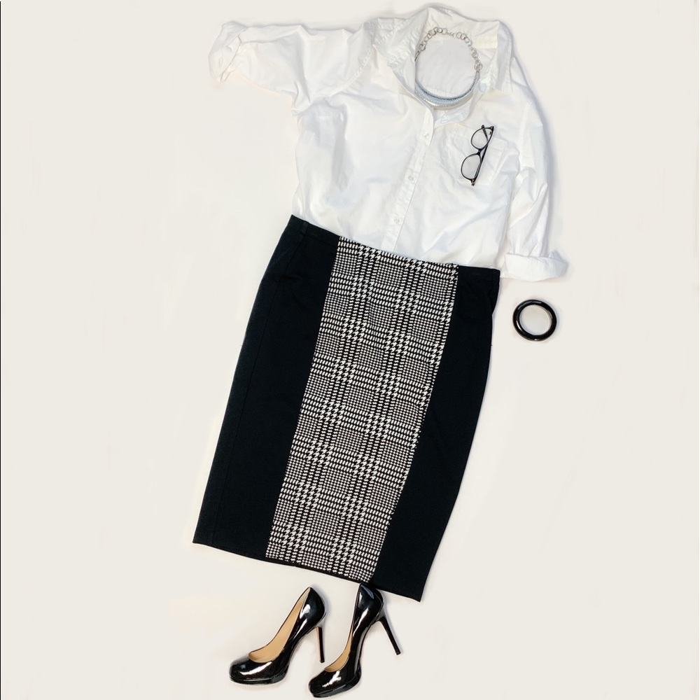 NWT Lane Bryant Black & White Ponte Skirt Sz 18